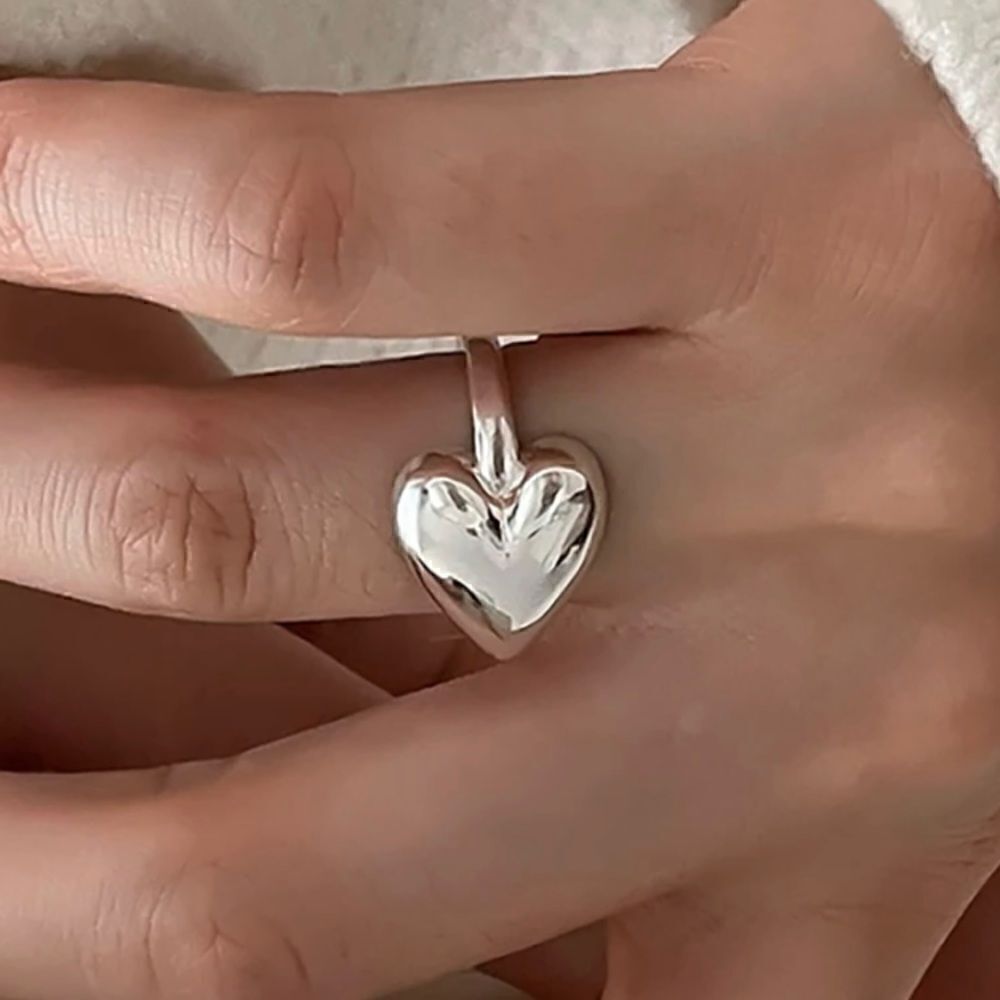 The Overflowing With Love Heart Ring, adjustable in 925 silver